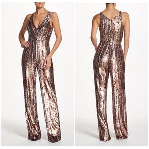 Dress The Population Brushstroke Sequin Jumpsuit